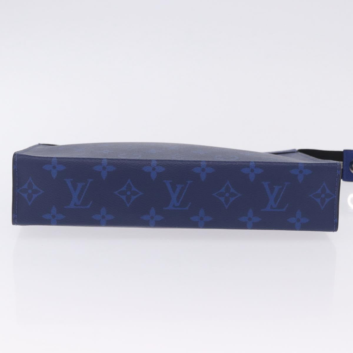 LOUIS VUITTON Tiger Lama Pochette Voyager MM Bag Cobalt Blue M30423 Auth 199872M