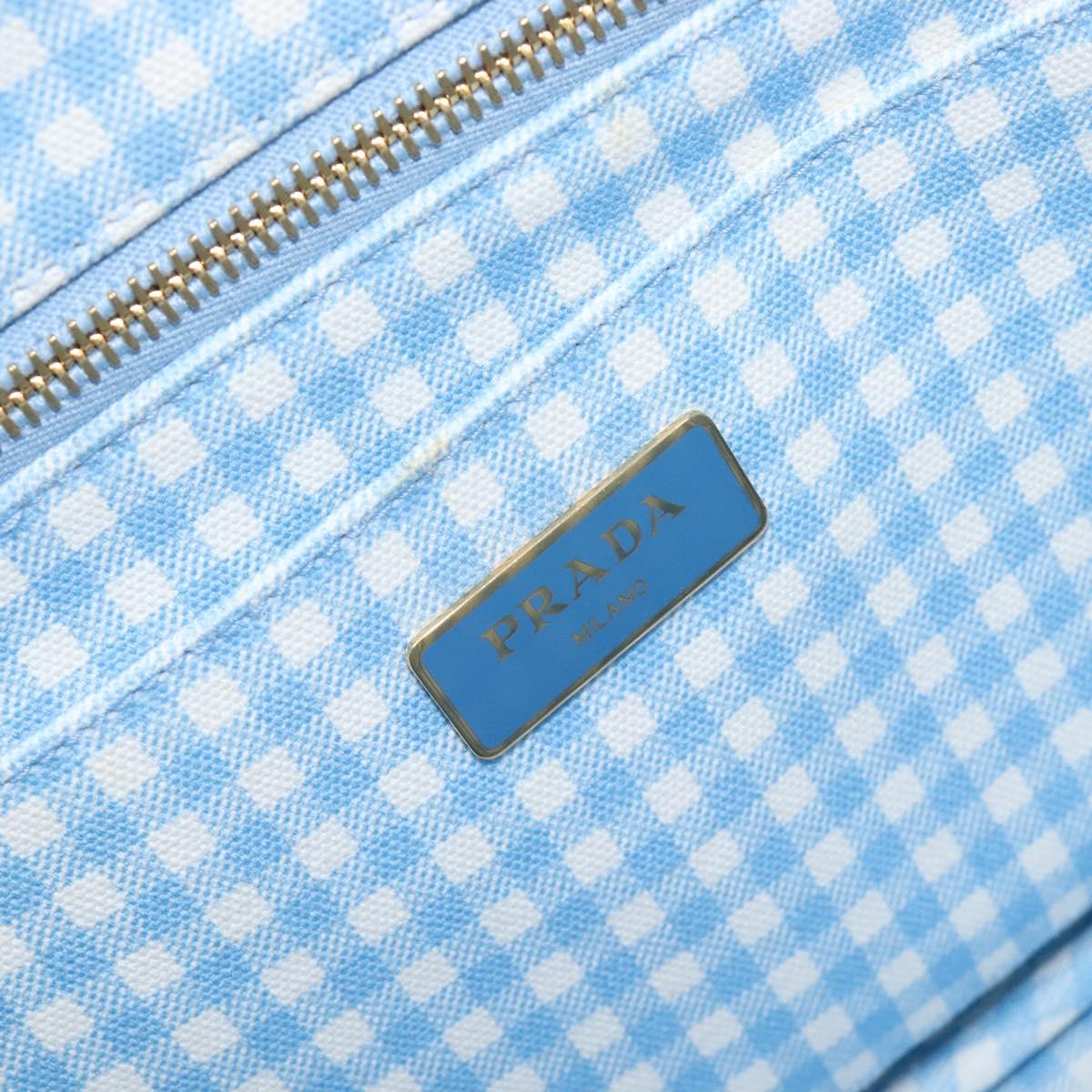 LOUIS VUITTON Canapa PM Hand Bag Canvas 2way Light Blue Gold LV Auth 199874V