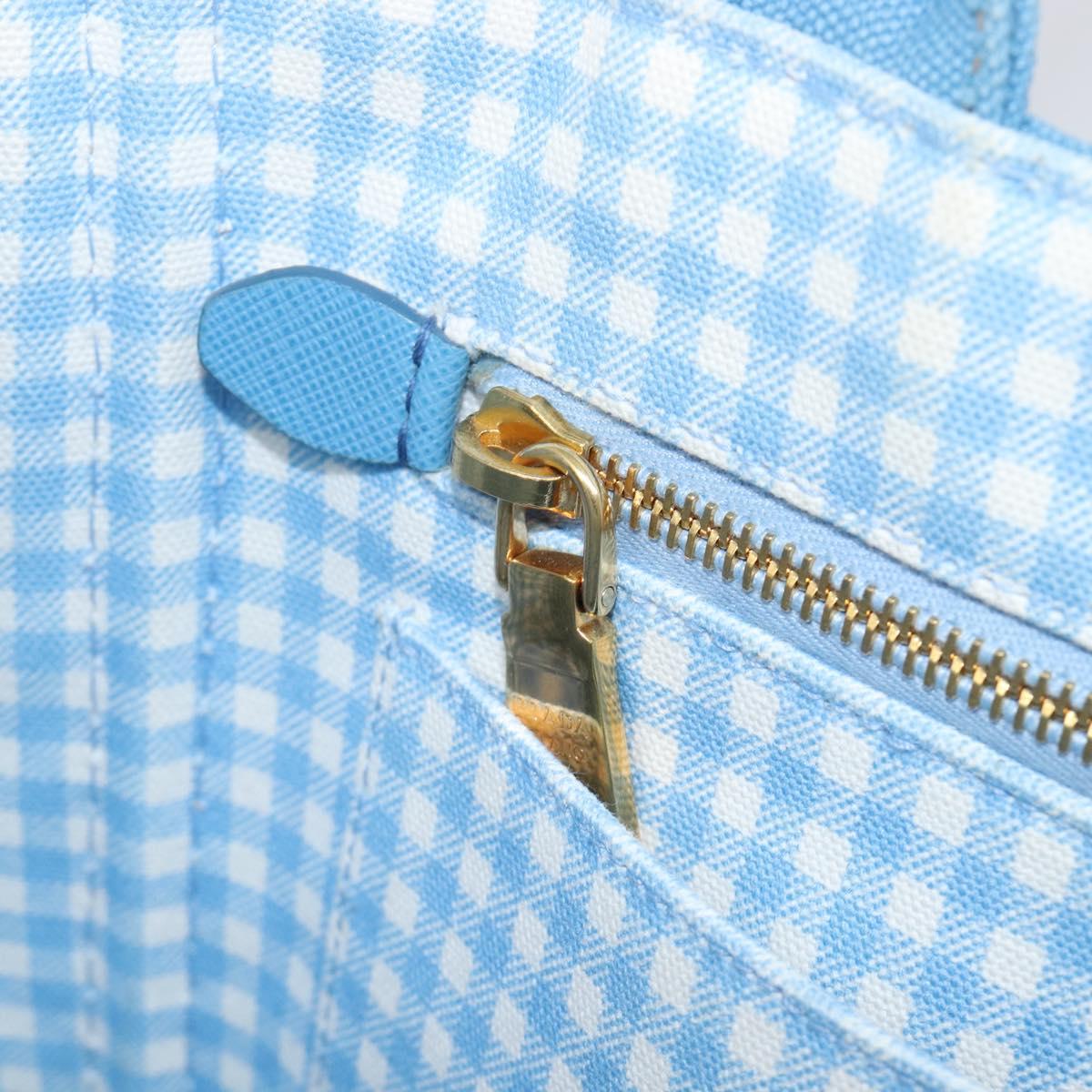 LOUIS VUITTON Canapa PM Hand Bag Canvas 2way Light Blue Gold LV Auth 199874V