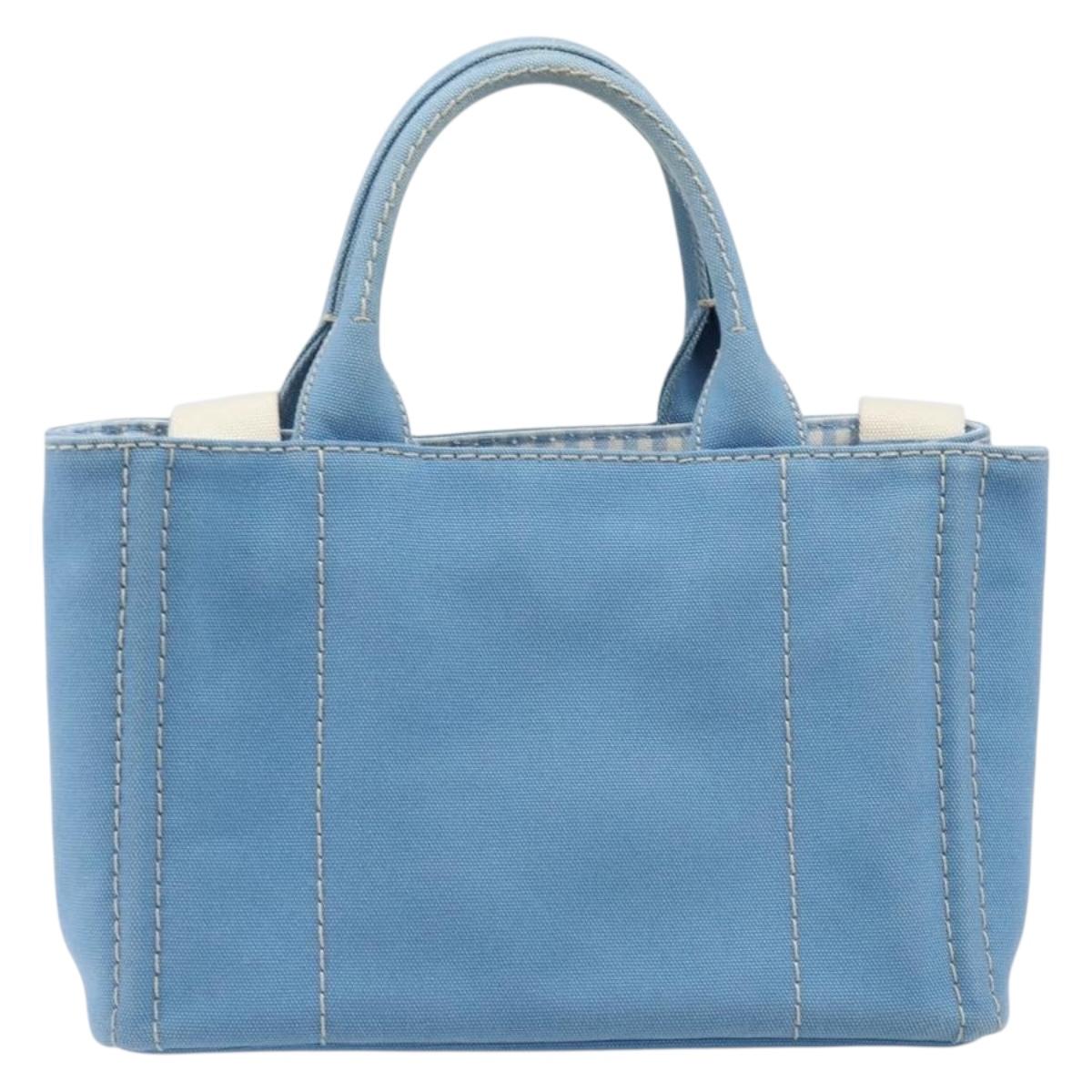 LOUIS VUITTON Canapa PM Hand Bag Canvas 2way Light Blue Gold LV Auth 199874V