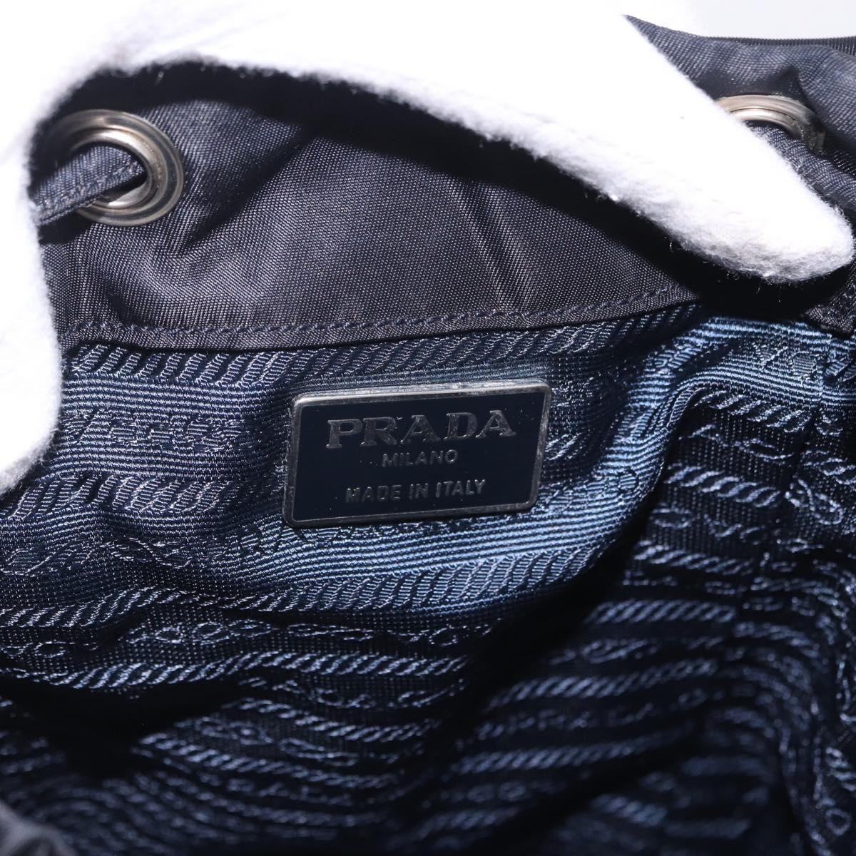 PRADA Backpack Nylon Black Silver Auth 199882A