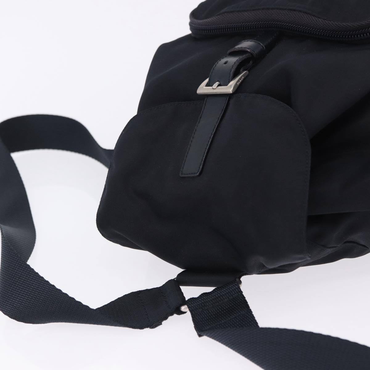 PRADA Backpack Nylon Black Silver Auth 199882A