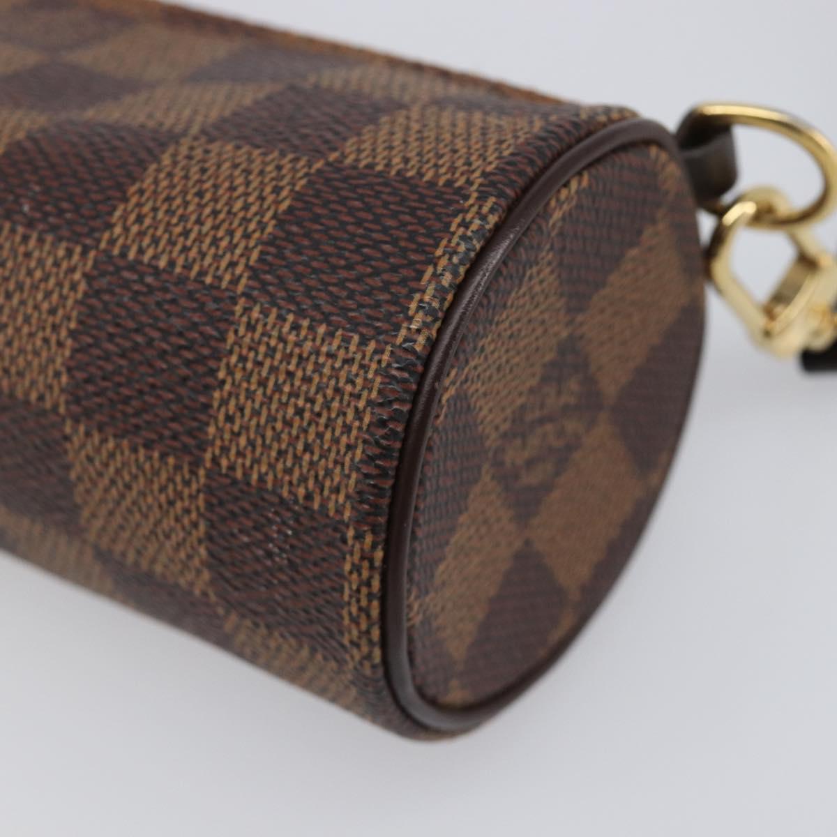 LOUIS VUITTON Damier Ebene Papillon Pouch LV Auth 199885A