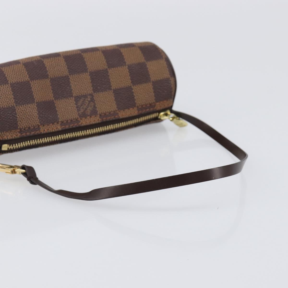LOUIS VUITTON Damier Ebene Papillon Pouch LV Auth 199885A