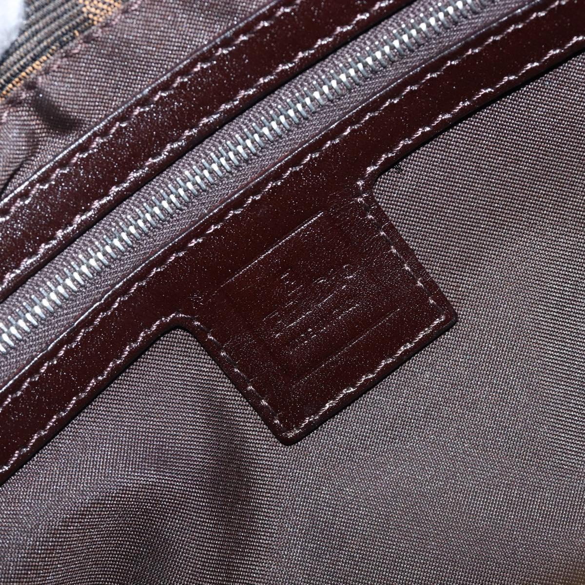 FENDI Zucca Canvas Mamma Baguette Shoulder Bag Black Brown Auth 199886V