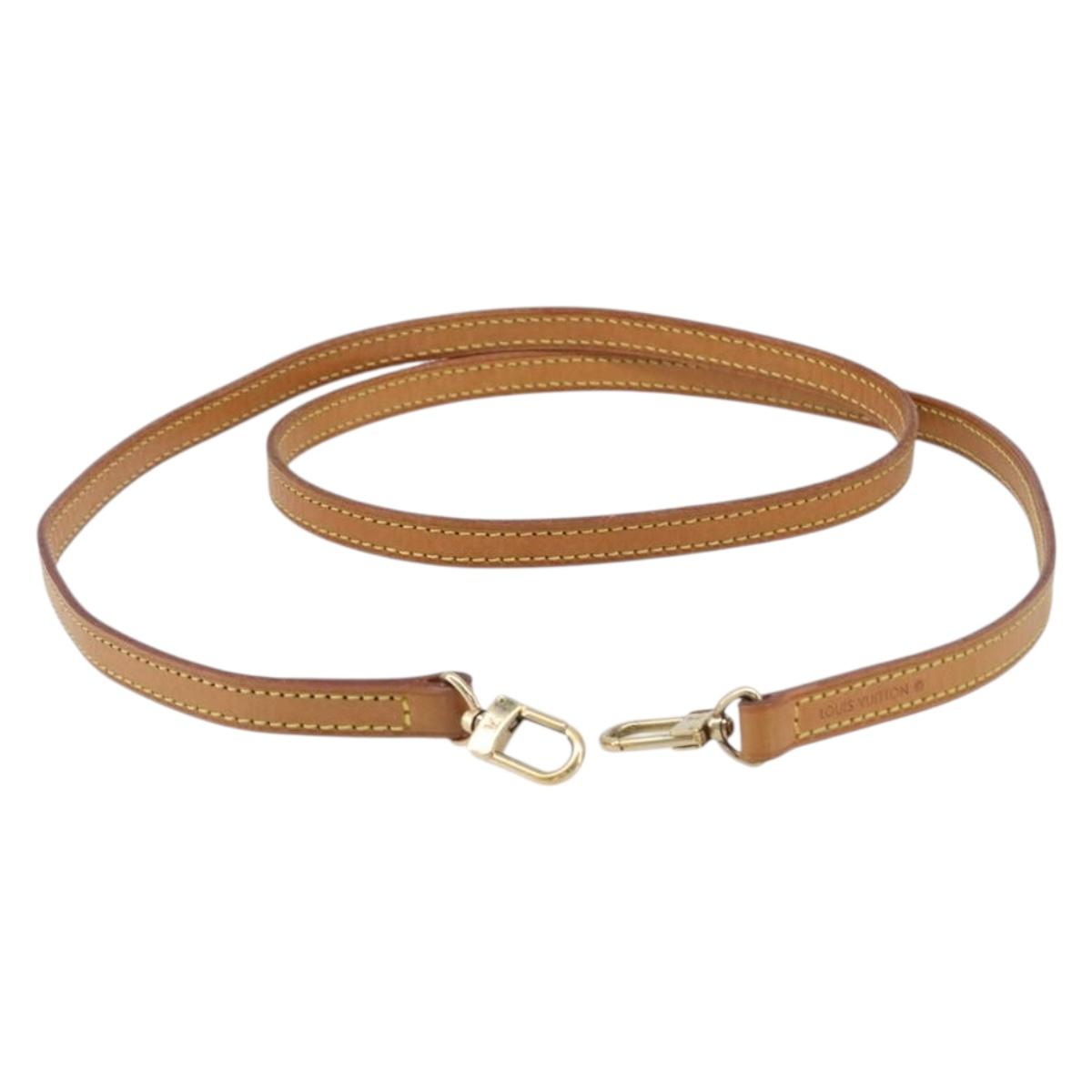 LOUIS VUITTON Nume leather Shoulder Strap Leather 46.5"" Beige LV Auth 199890