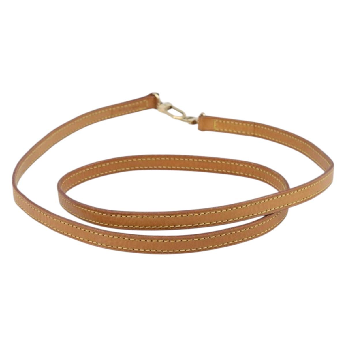 LOUIS VUITTON Nume leather Shoulder Strap Leather 46.5"" Beige LV Auth 199890