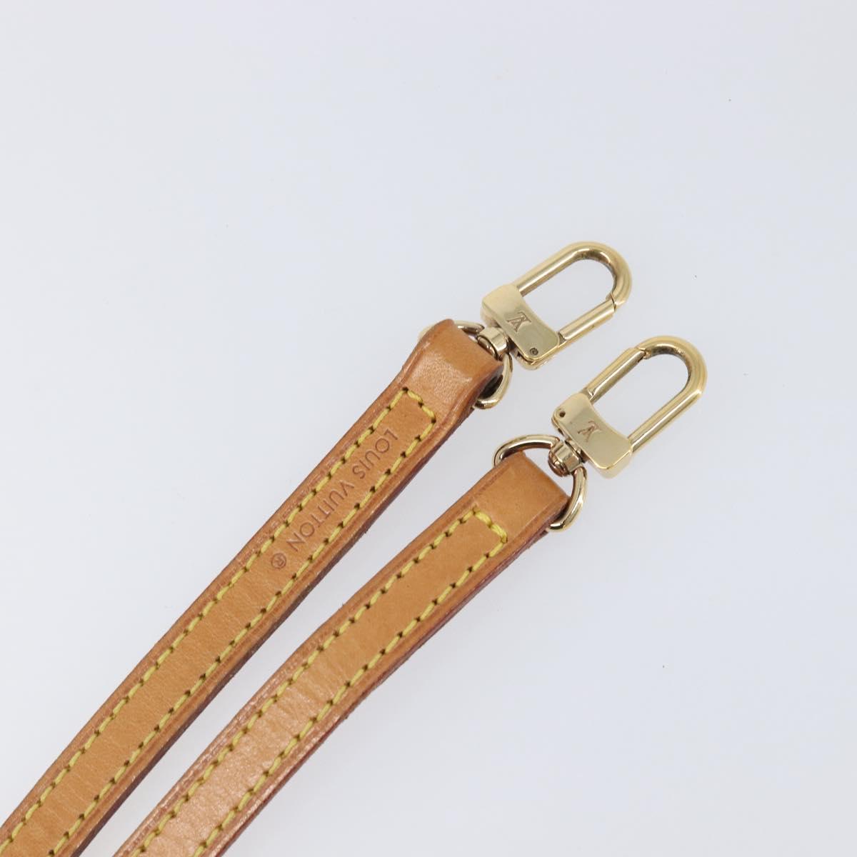 LOUIS VUITTON Nume leather Shoulder Strap Leather 46.5"" Beige LV Auth 199890
