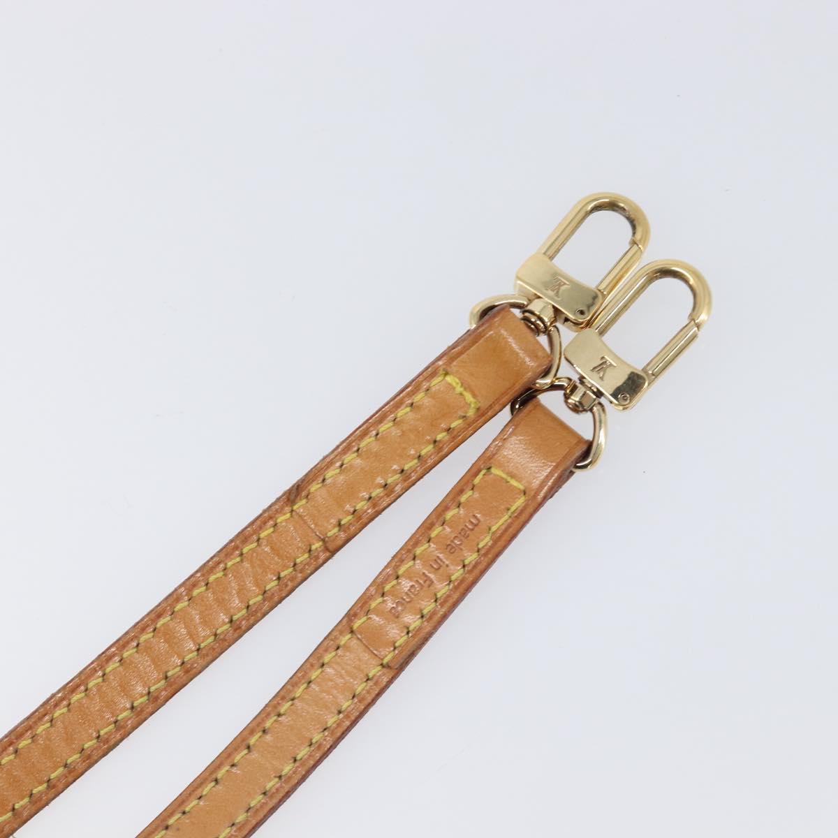 LOUIS VUITTON Nume leather Shoulder Strap Leather 46.5"" Beige LV Auth 199890