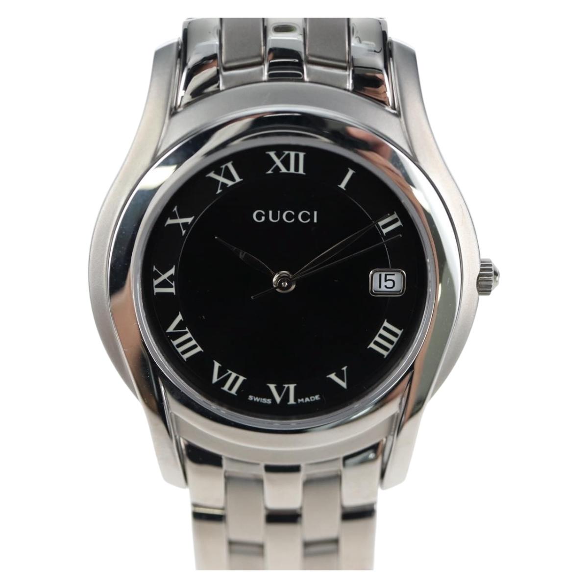 GUCCI 5500M Watches Stainless steel Silver Auth 199892M