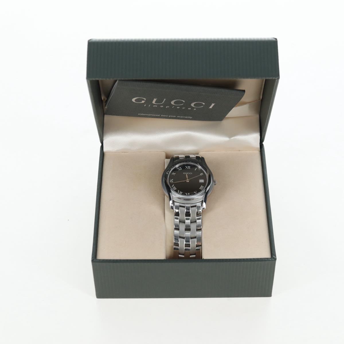 GUCCI 5500M Watches Stainless steel Silver Auth 199892M