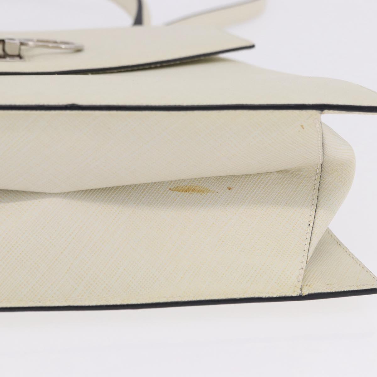 Salvatore Ferragamo Hand Bag Leather 2way Ivory Silver Auth 199898