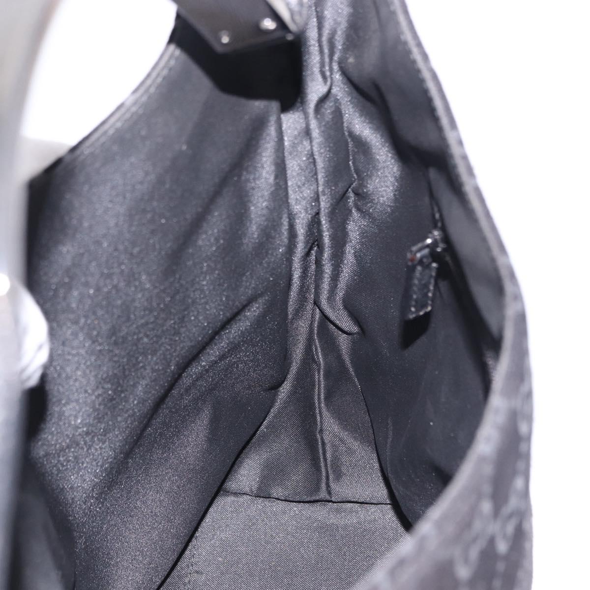 GUCCI GG Canvas Shoulder Bag Suede Black 001 3298 1669 Auth 199902A