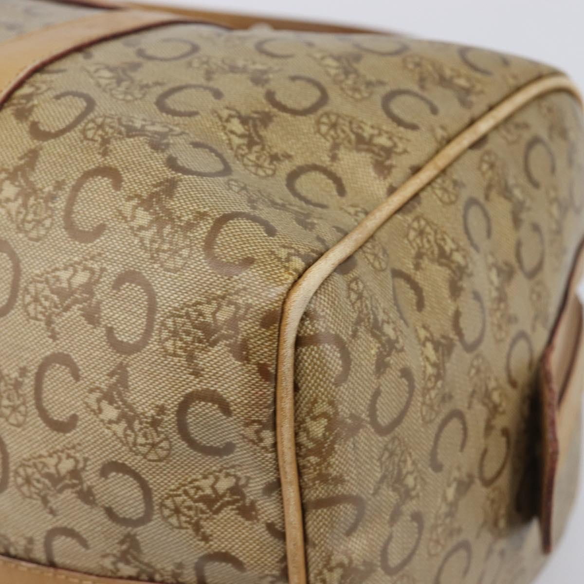 CELINE C Sulky Hand Bag PVC Beige Gold Auth 199903