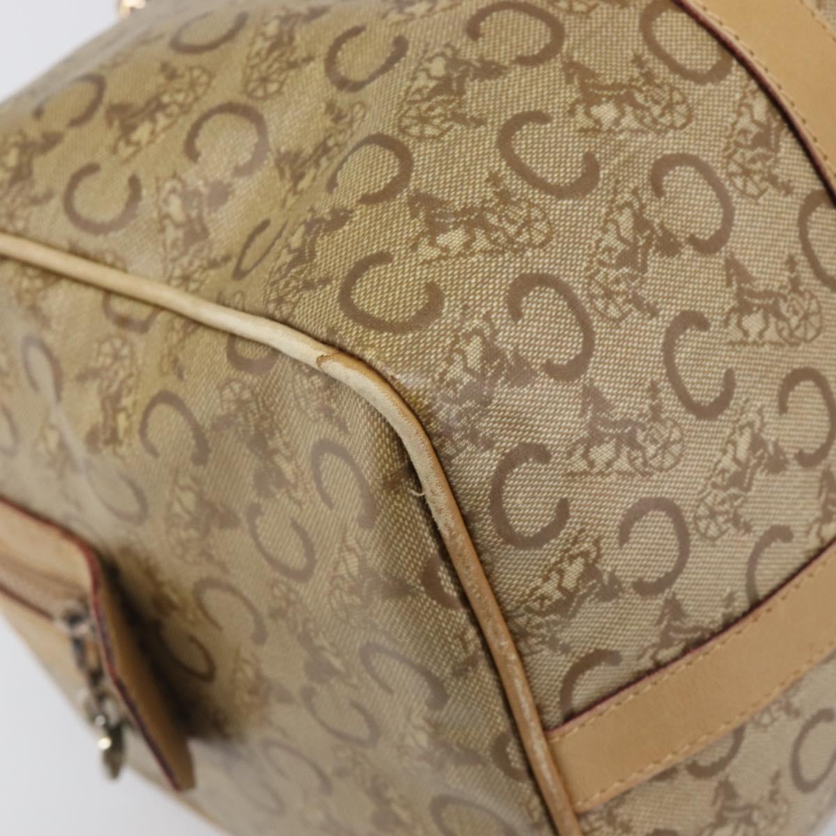 CELINE C Sulky Hand Bag PVC Beige Gold Auth 199903