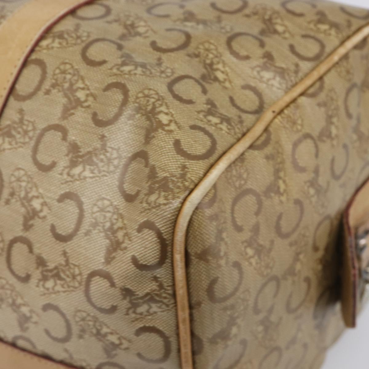 CELINE C Sulky Hand Bag PVC Beige Gold Auth 199903