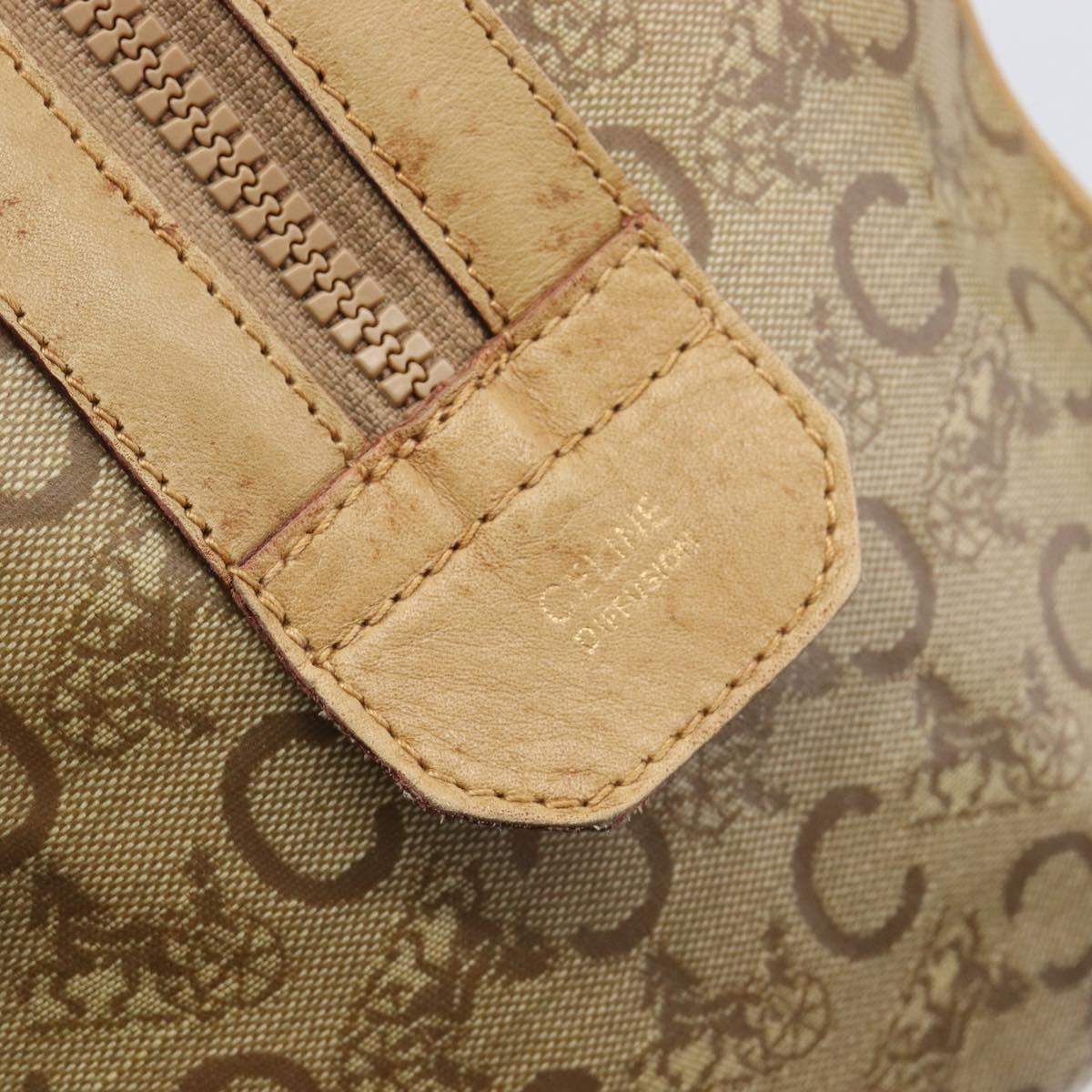 CELINE C Sulky Hand Bag PVC Beige Gold Auth 199903