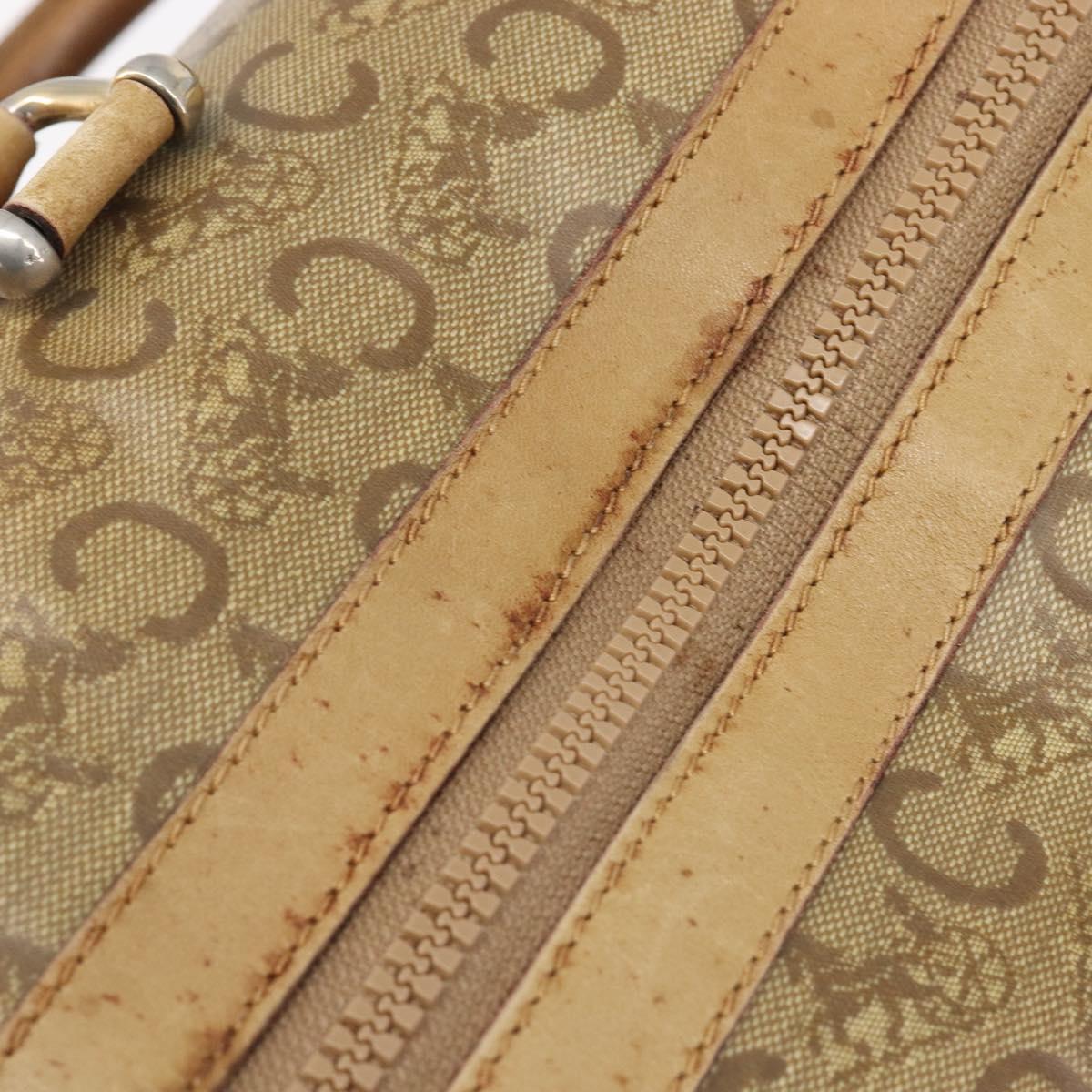 CELINE C Sulky Hand Bag PVC Beige Gold Auth 199903