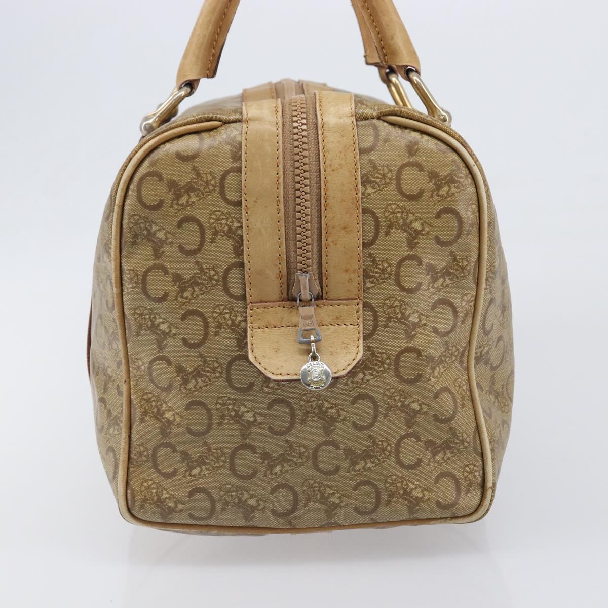 CELINE C Sulky Hand Bag PVC Beige Gold Auth 199903