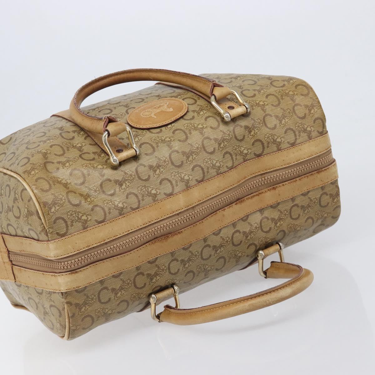CELINE C Sulky Hand Bag PVC Beige Gold Auth 199903