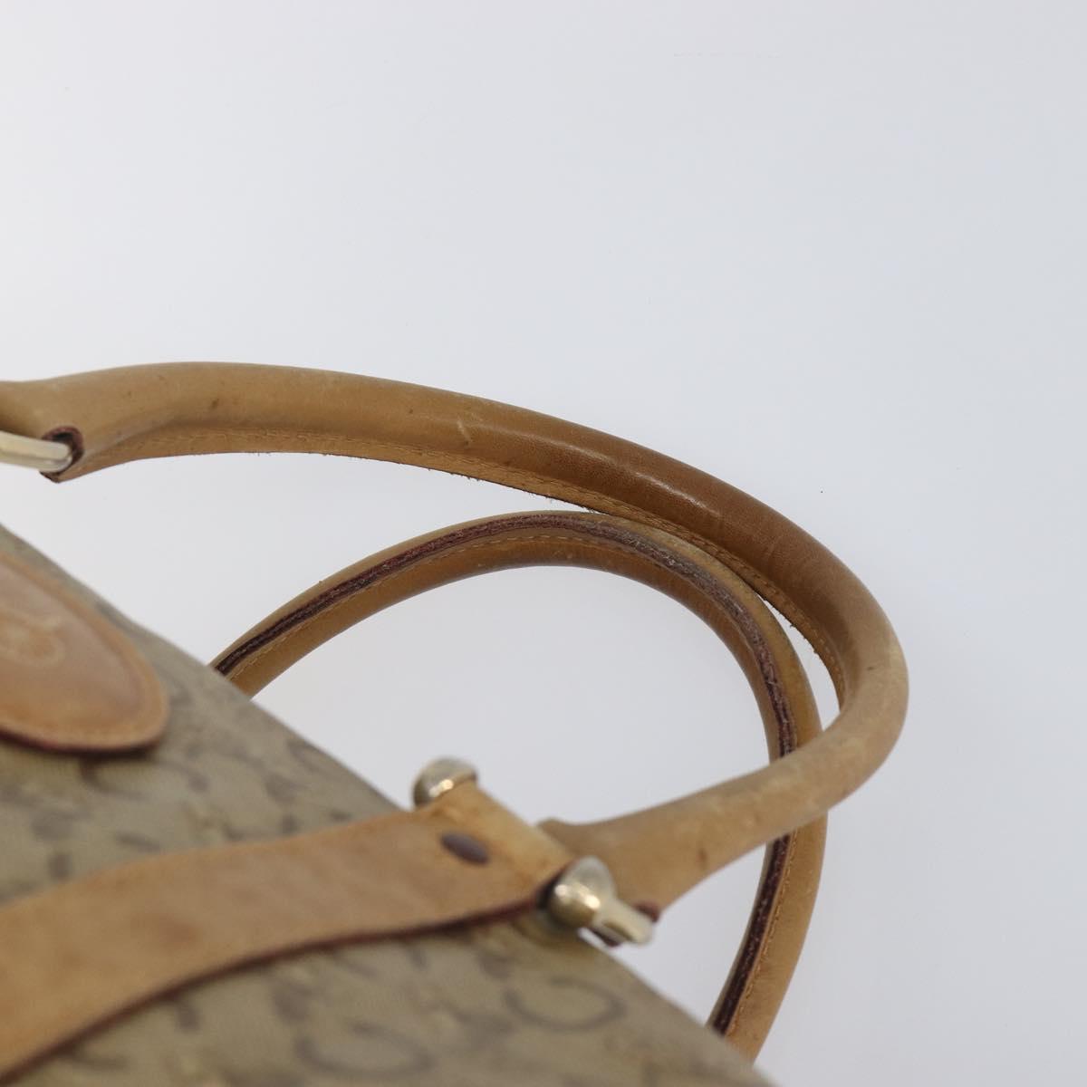CELINE C Sulky Hand Bag PVC Beige Gold Auth 199903