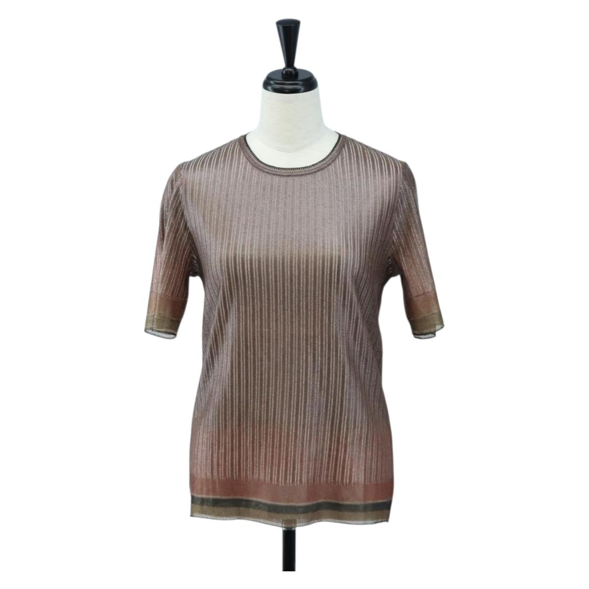 Salvatore Ferragamo Short Sleeved T-shirt Rayon M Brown Auth 199905V