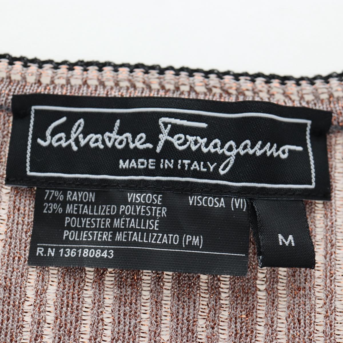 Salvatore Ferragamo Short Sleeved T-shirt Rayon M Brown Auth 199905V