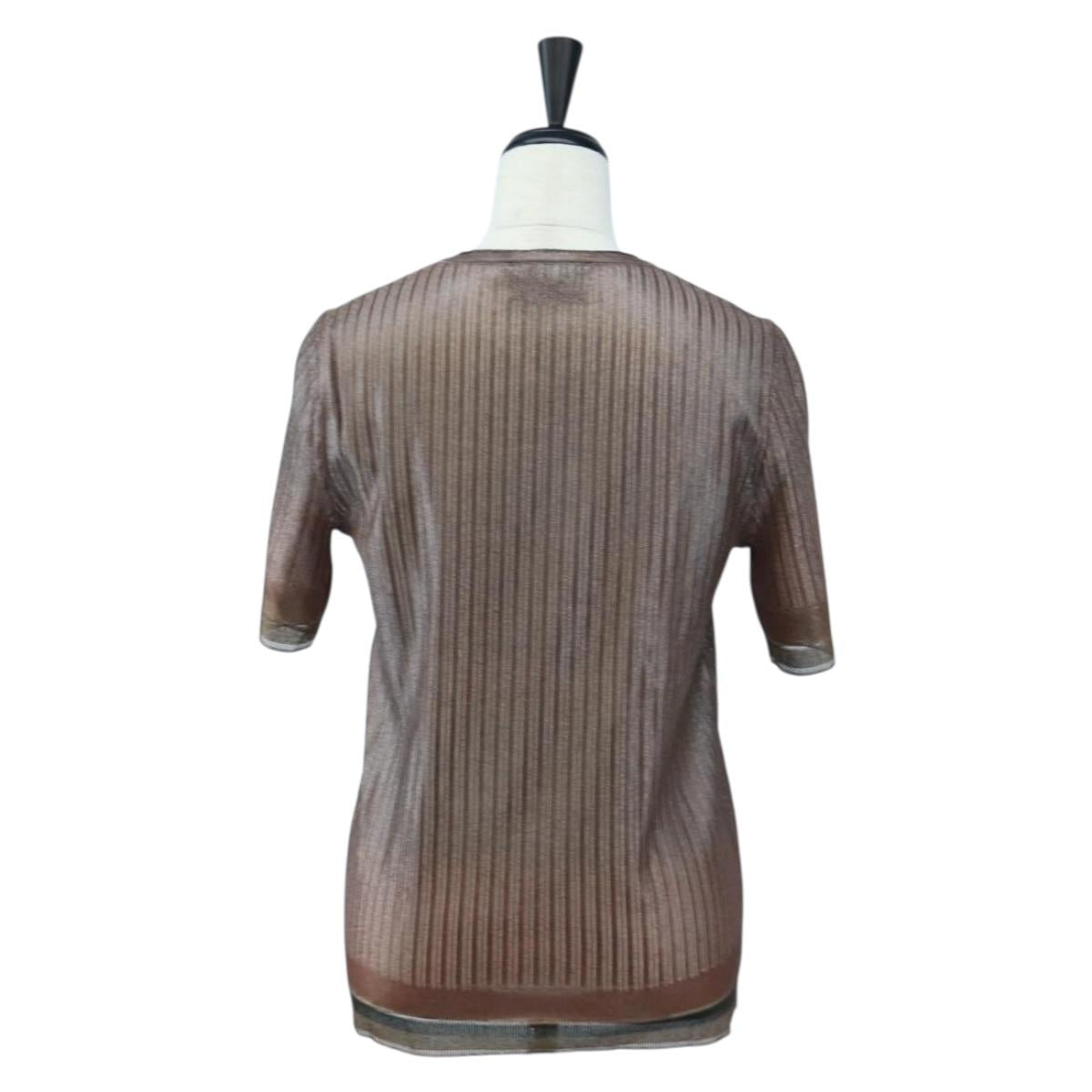 Salvatore Ferragamo Short Sleeved T-shirt Rayon M Brown Auth 199905V