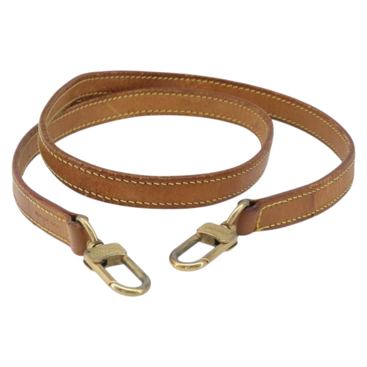 LOUIS VUITTON Nume leather Shoulder Strap Leather 39"" Beige LV Auth 199906