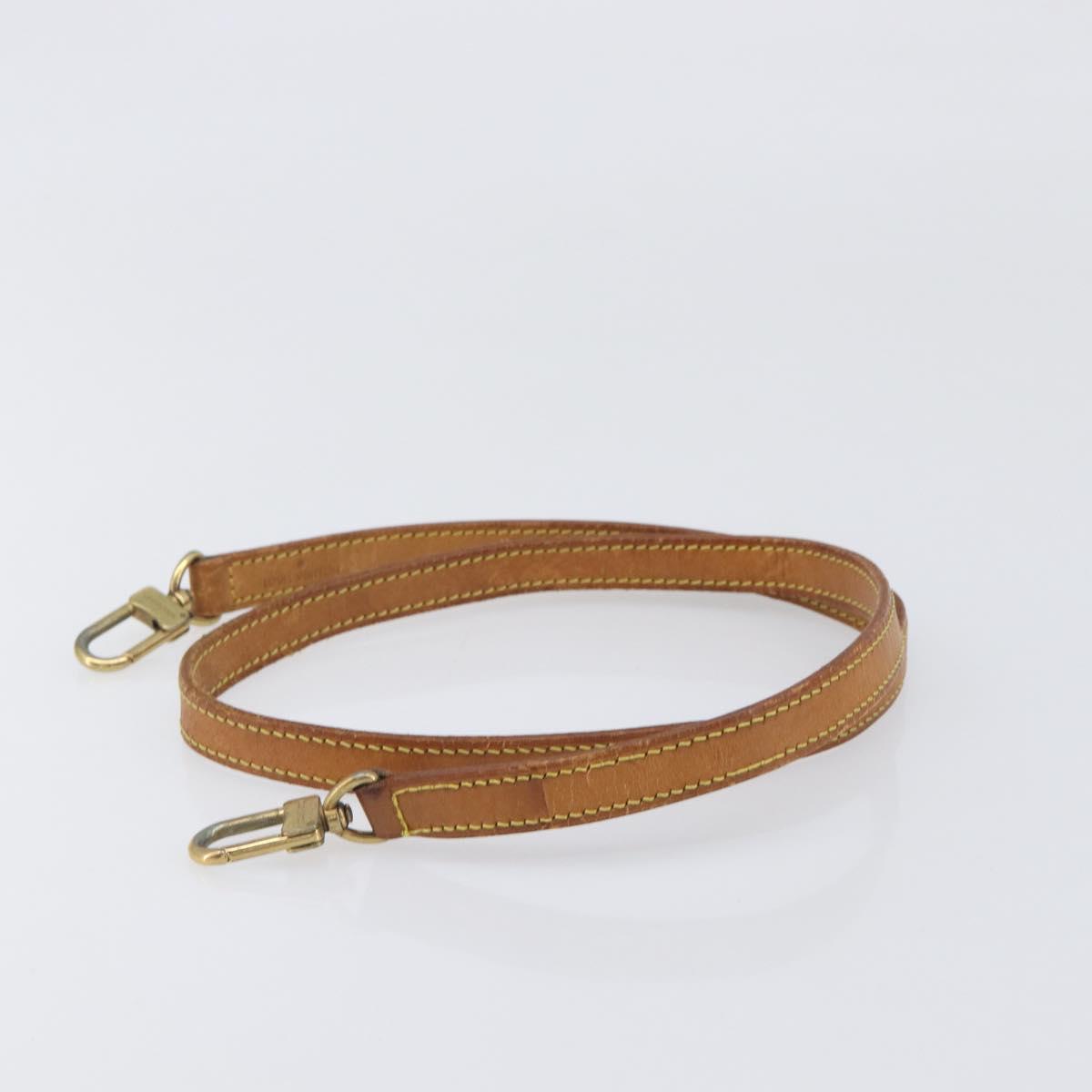 LOUIS VUITTON Nume leather Shoulder Strap Leather 39"" Beige LV Auth 199906