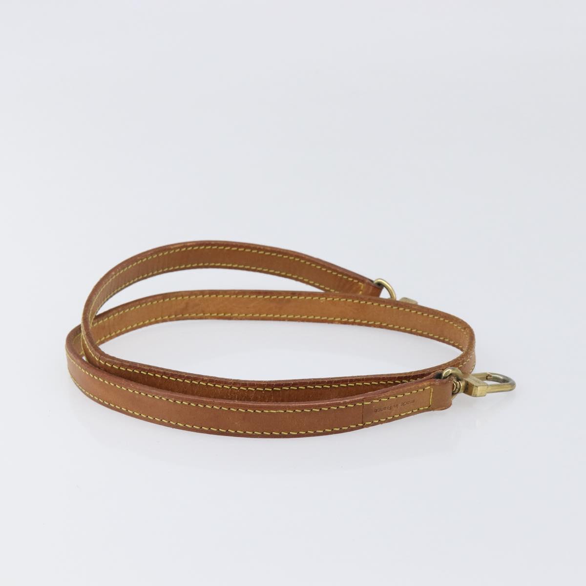 LOUIS VUITTON Nume leather Shoulder Strap Leather 39"" Beige LV Auth 199906