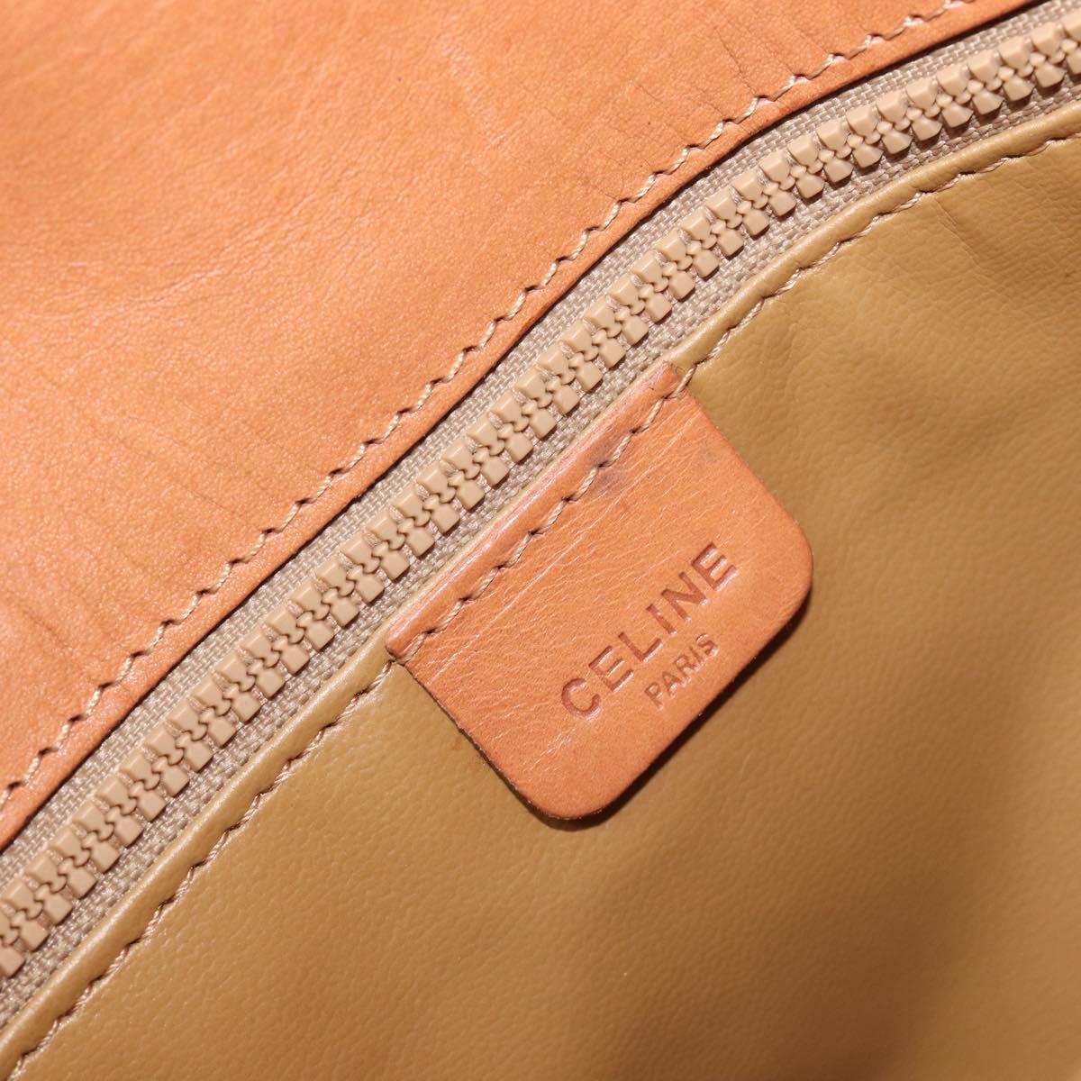 CELINE Macadam Canvas Shoulder Bag PVC Beige Gold Auth 199912