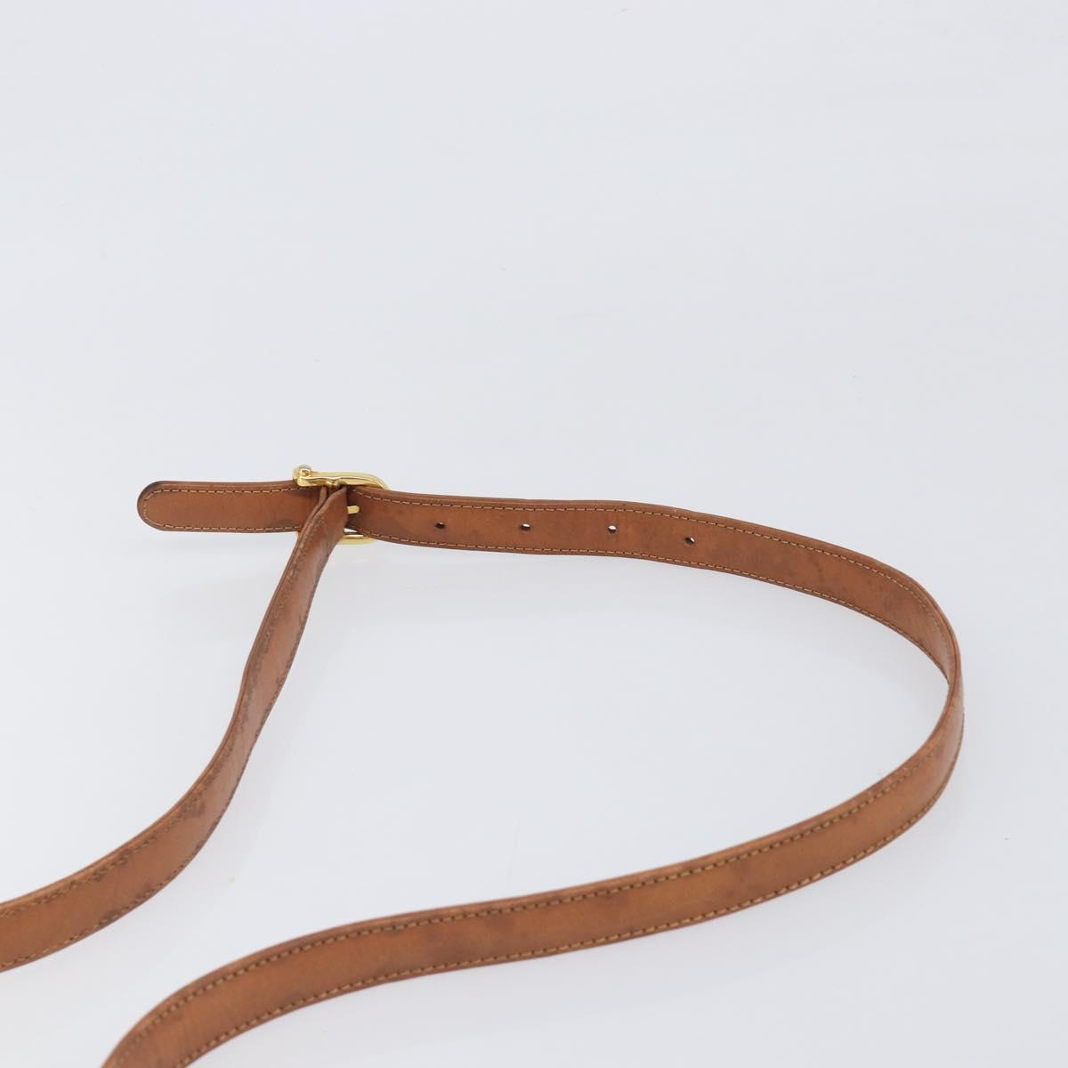 CELINE Macadam Canvas Shoulder Bag PVC Beige Gold Auth 199912
