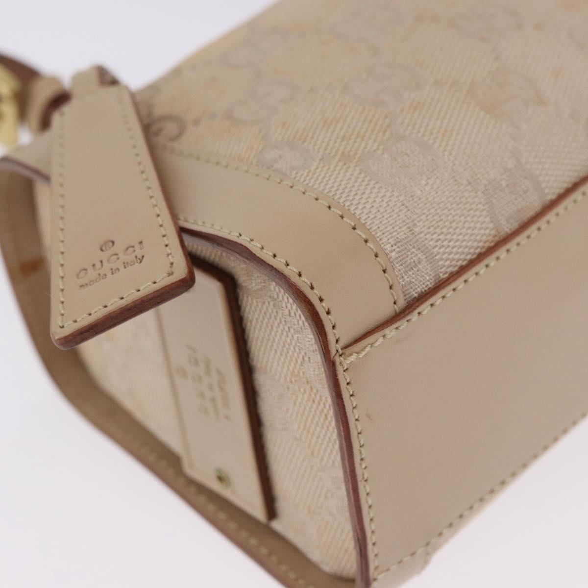 GUCCI GG Canvas Shoulder Bag Beige Gold 181092 Auth 199915