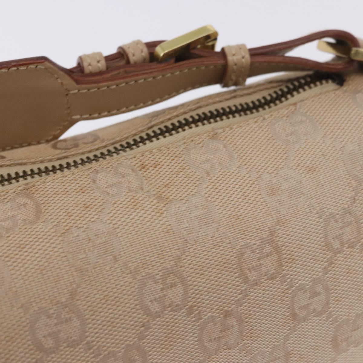 GUCCI GG Canvas Shoulder Bag Beige Gold 181092 Auth 199915