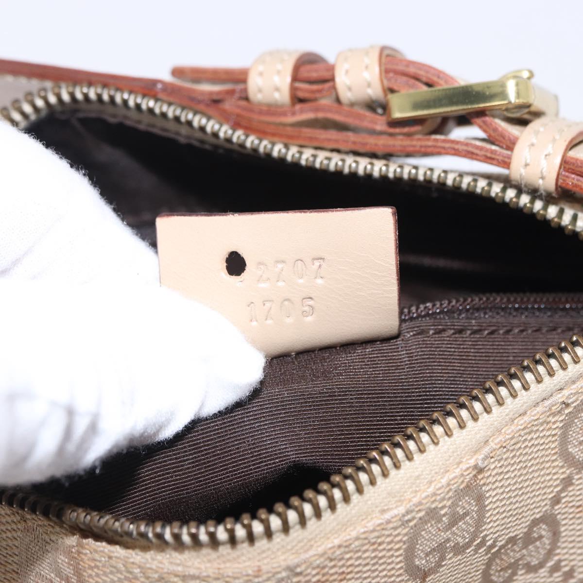 GUCCI GG Canvas Shoulder Bag Beige Gold 181092 Auth 199915