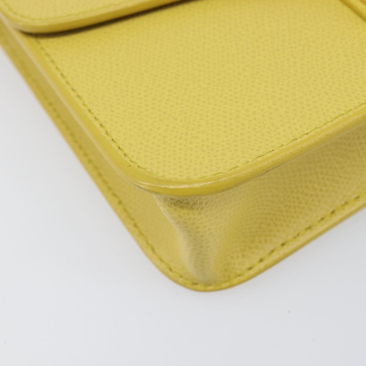 FURLA Shoulder Bag Leather Yellow Gold Auth 199917A