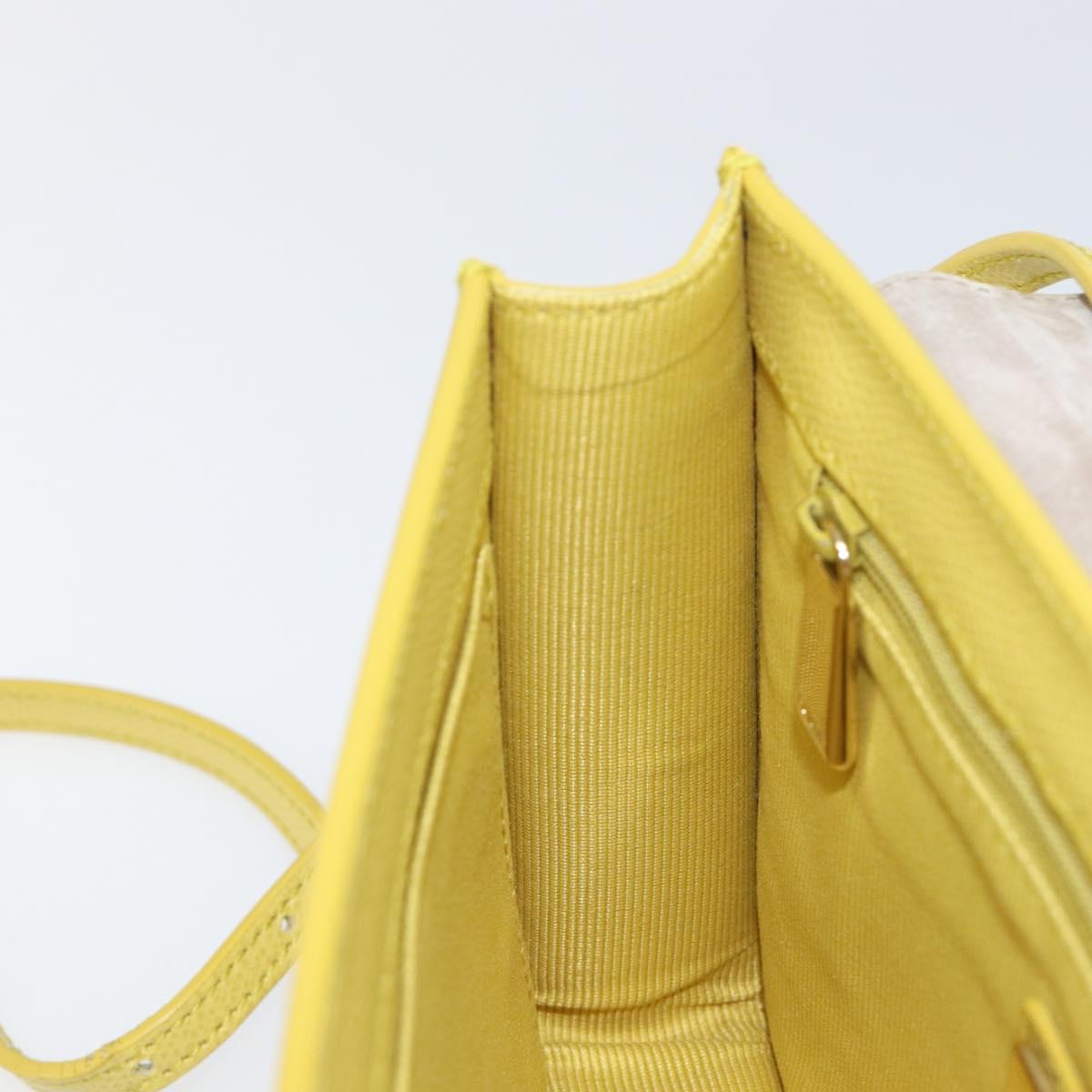FURLA Shoulder Bag Leather Yellow Gold Auth 199917A