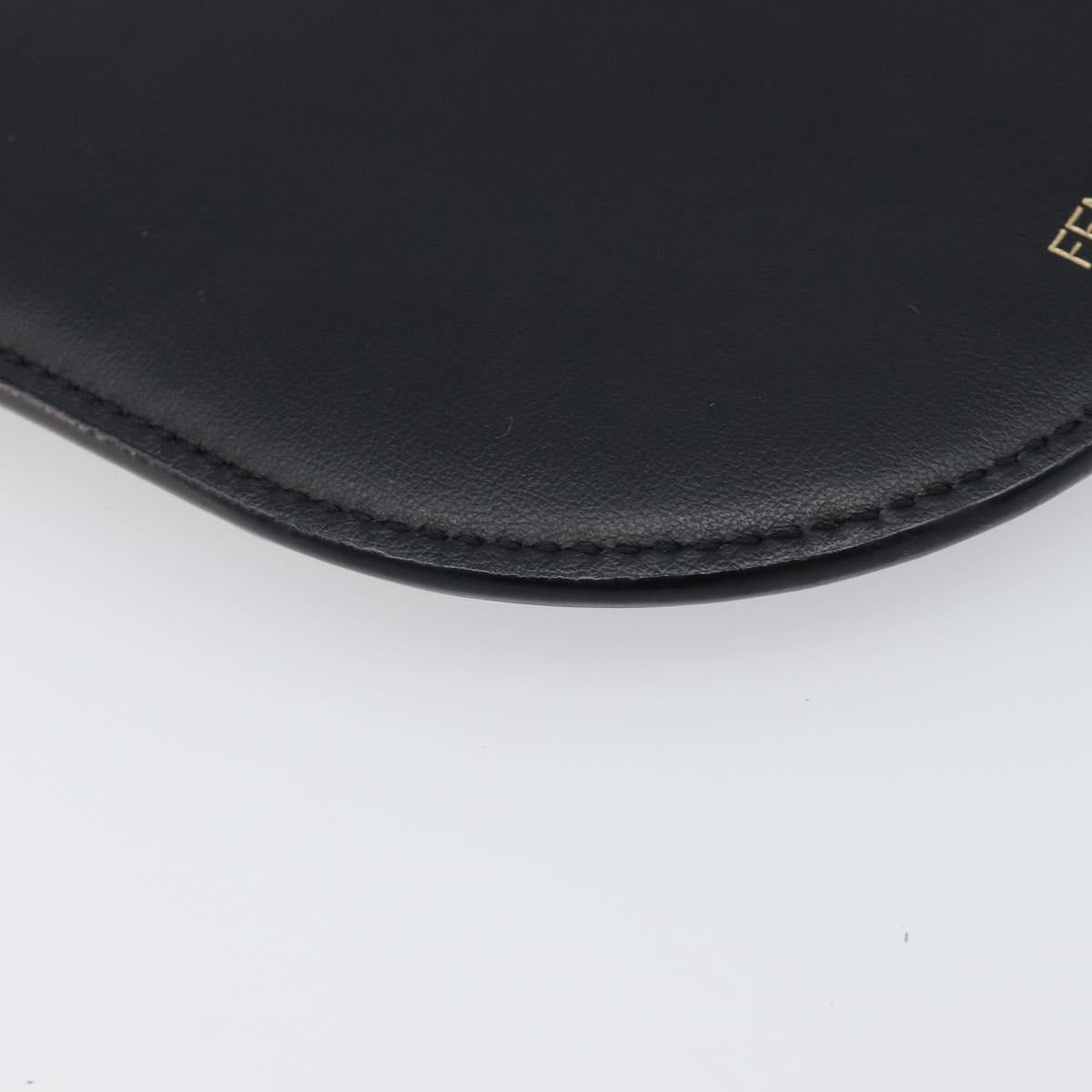 FENDI Shoulder Bag Leather Black Auth 199918A