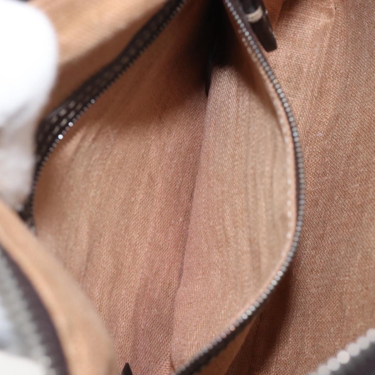 FENDI Zucca Canvas Celeria Shoulder Bag Black Brown Auth 199921A