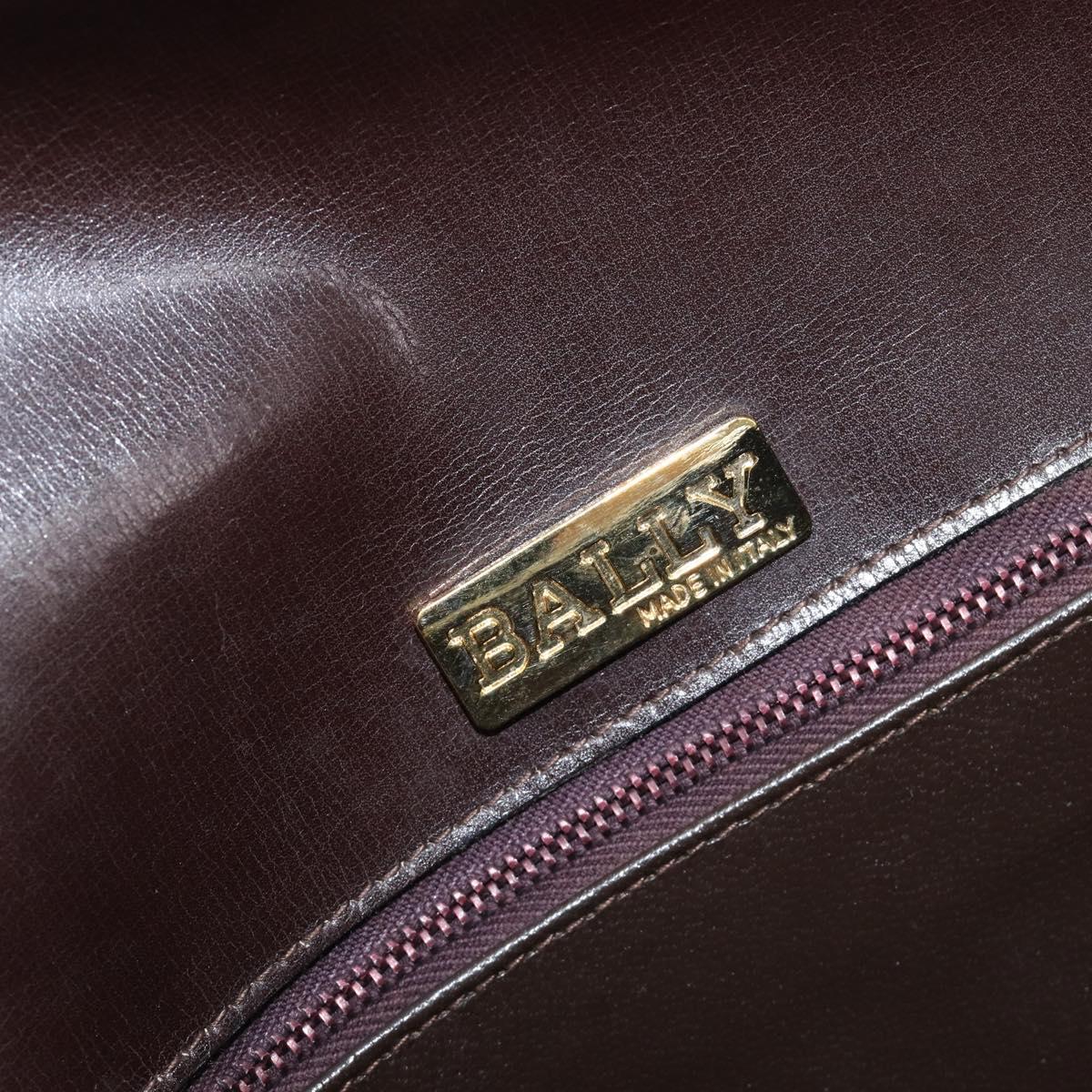 BALLY Shoulder Bag Canvas Gold Brown Auth 199922A