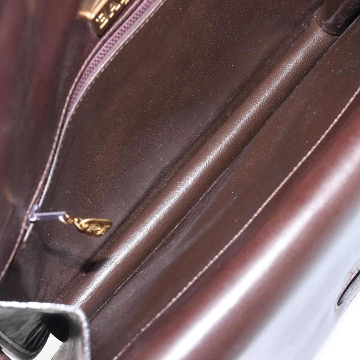 BALLY Shoulder Bag Canvas Gold Brown Auth 199922A