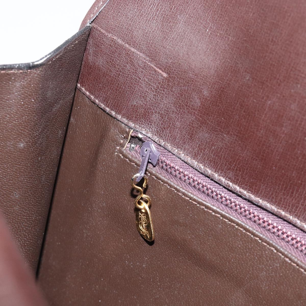 BALLY Shoulder Bag Canvas Gold Brown Auth 199922A