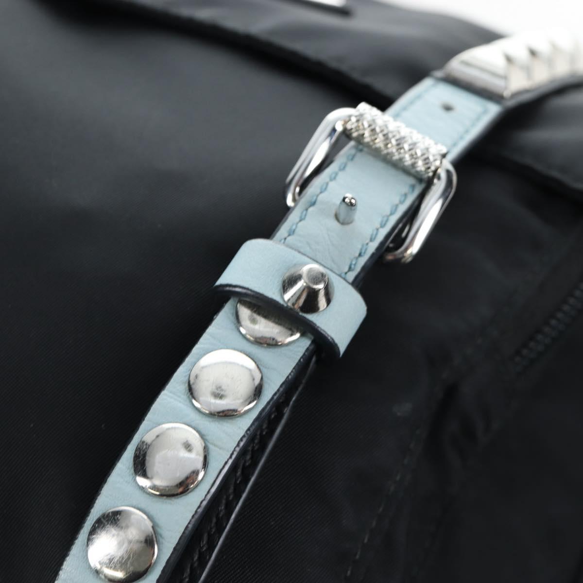 PRADA Shoulder Bag Nylon Black Silver Auth 199923SAM