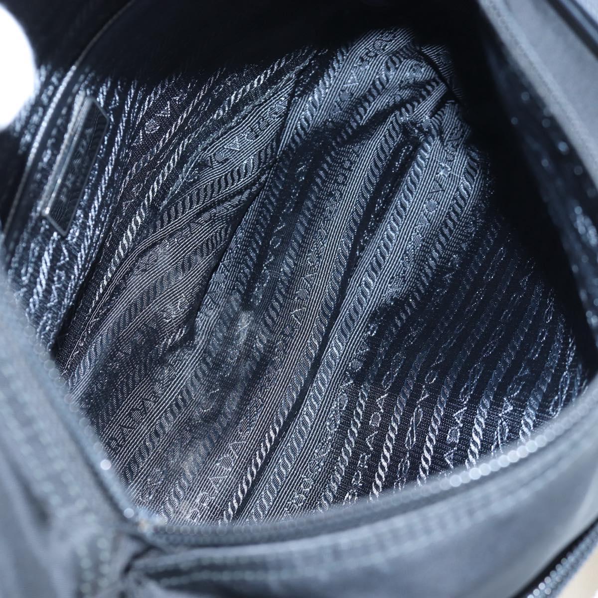 PRADA Shoulder Bag Nylon Black Silver Auth 199923SAM