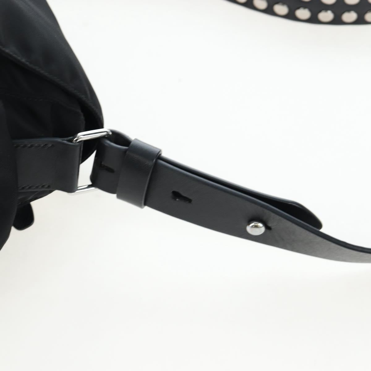 PRADA Shoulder Bag Nylon Black Silver Auth 199923SAM