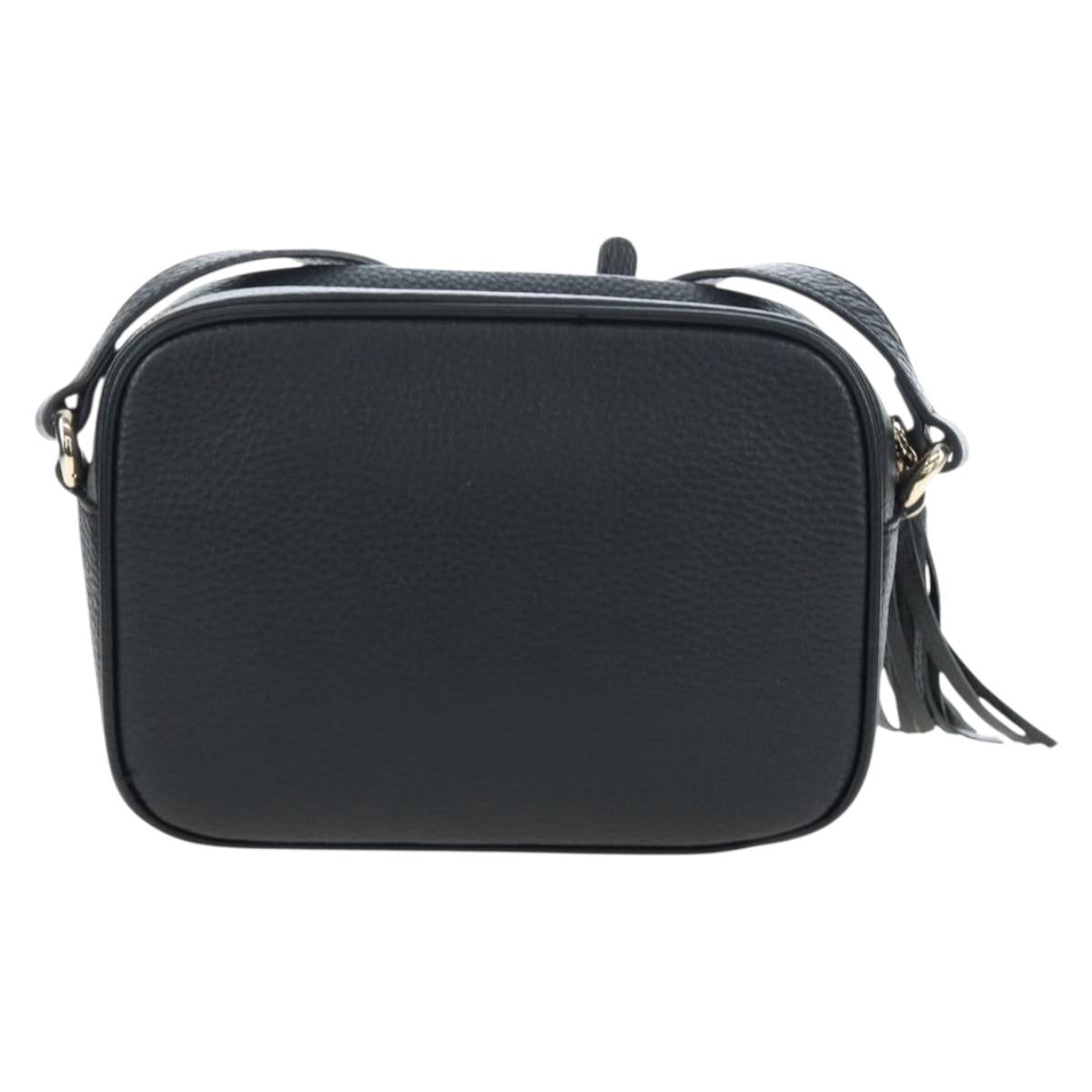 GUCCI Soho Shoulder Bag Leather Black Gold 308364 Auth 199930SAV