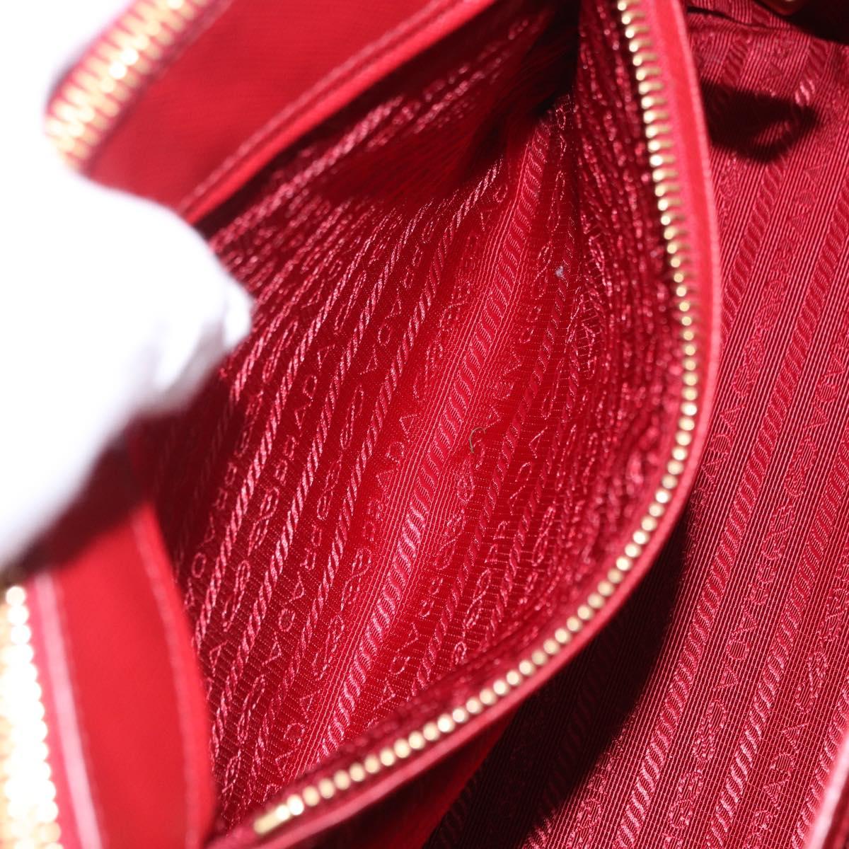 PRADA Galleria Hand Bag Saffiano leather 2way Red Gold Auth 199932V
