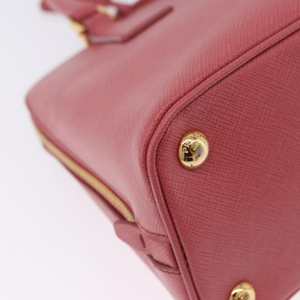PRADA Galleria Hand Bag Saffiano 2way Pink Gold Auth 199933V