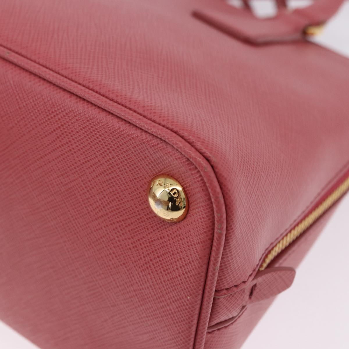 PRADA Galleria Hand Bag Saffiano 2way Pink Gold Auth 199933V